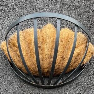 Black Metal Wall Planter with Coco Liner